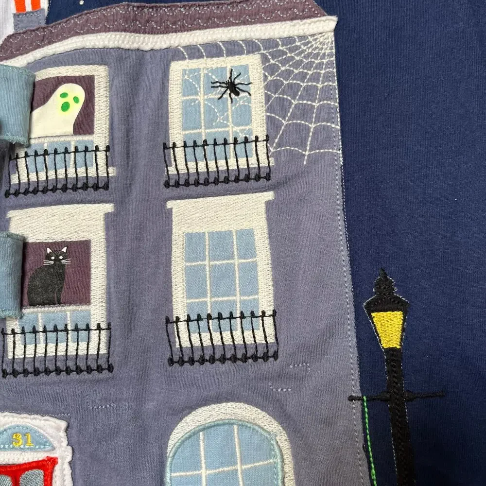 Mini Boden Haunted House Lift the Flap Shirt Size 8/9
